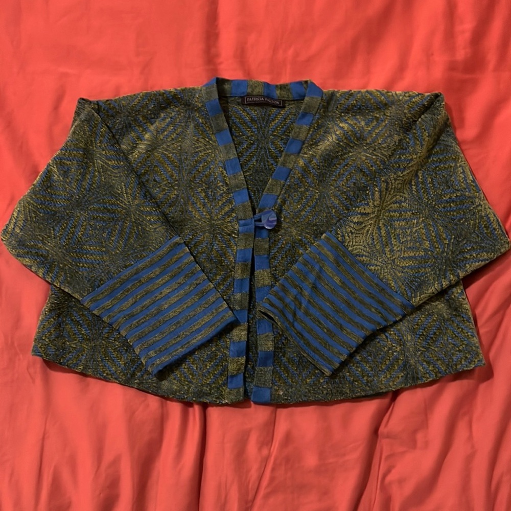 Blue/Green Patricia Palson chenille sweater